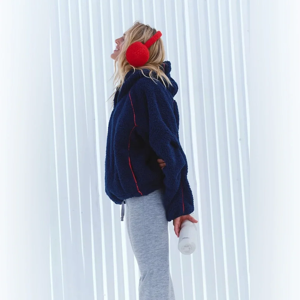 Free People Free Flow Fleece in Midnight Navy